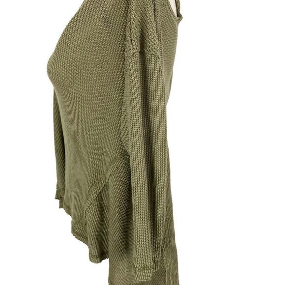 Anthropologie Deletta Millipa Sweater Cold Shoulder Knit Top Womens Sz XS Green - Picture 7 of 13